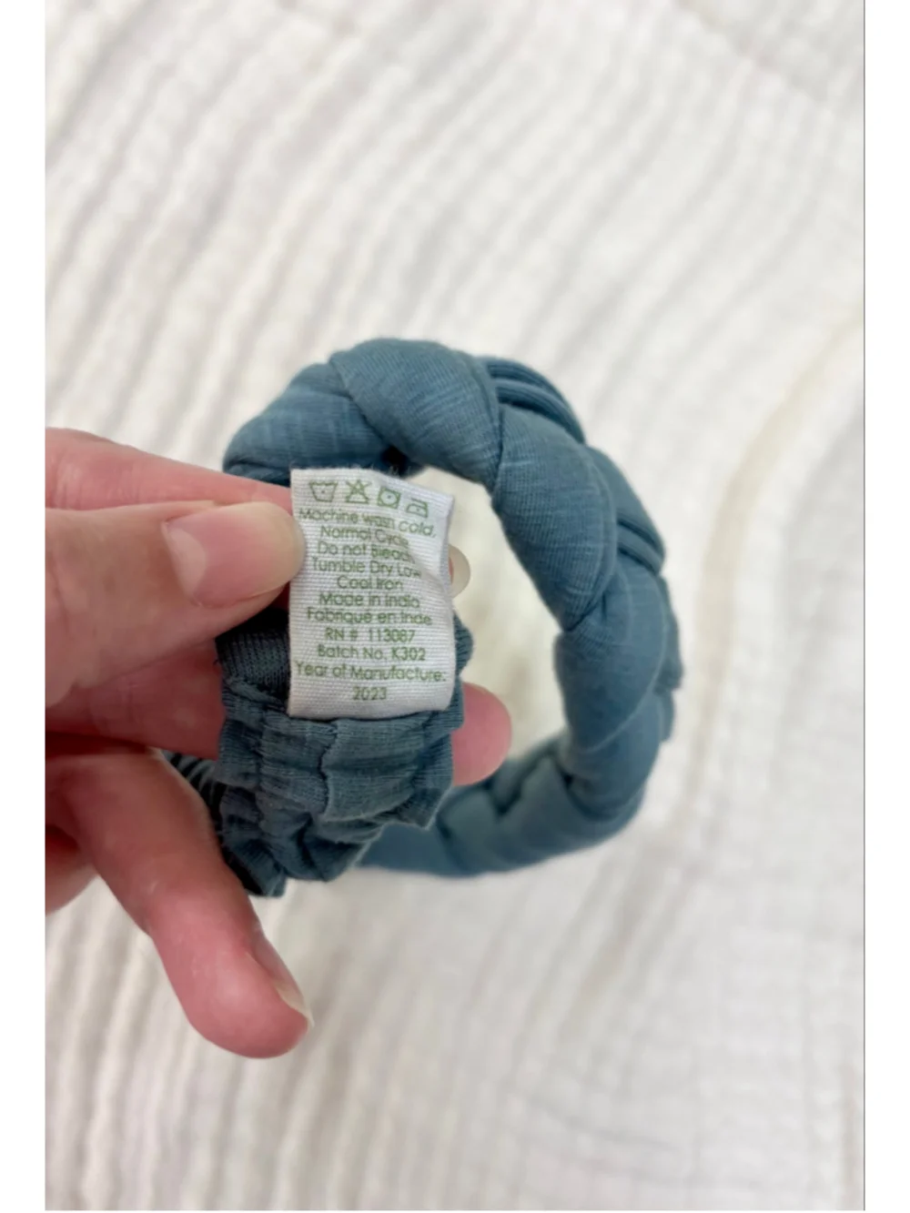 Girl’s Kate Quinn Braided Headband One Size Blue Organic Cotton Spandex